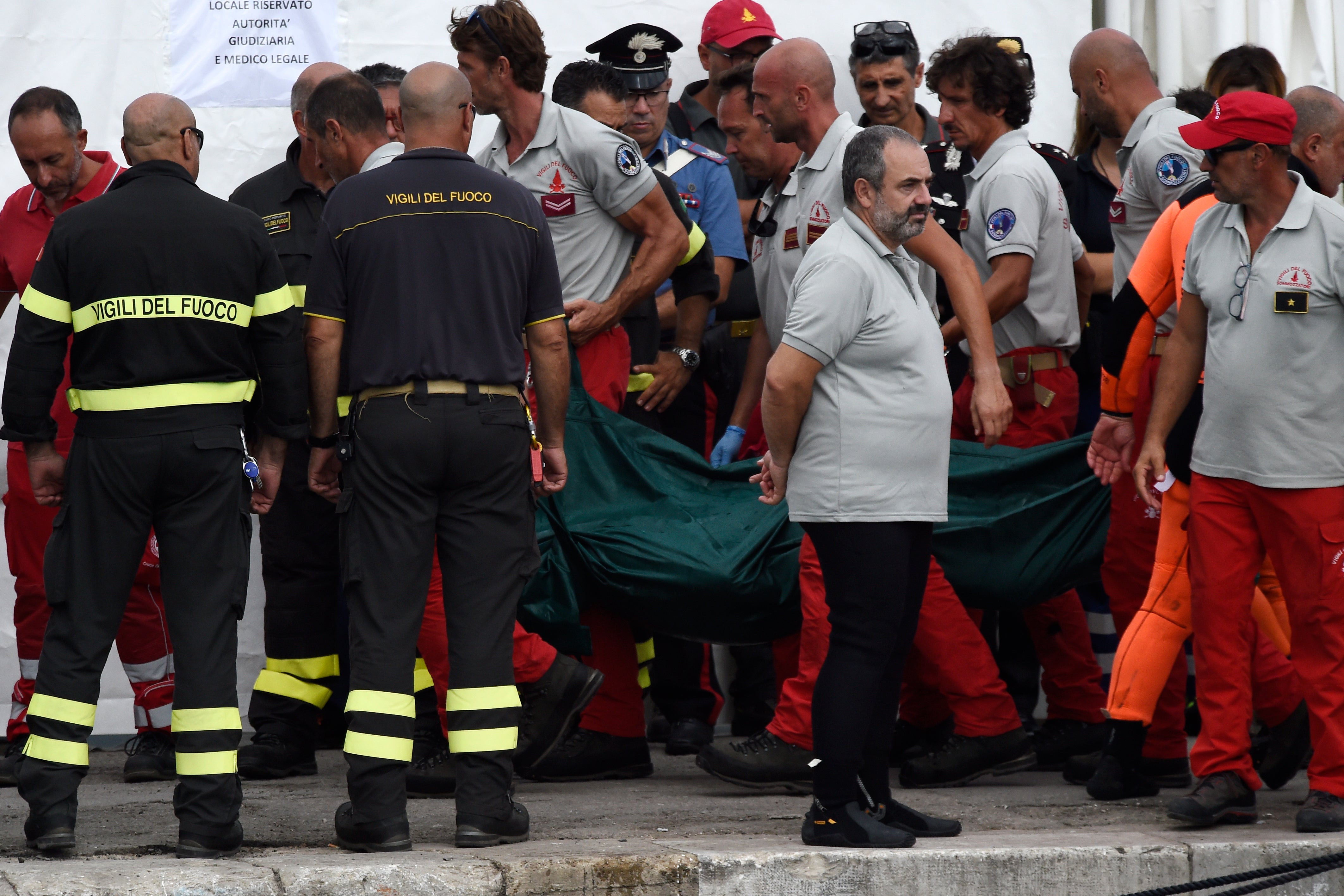 Six people were missing after the sailing yacht was hit by a violent sudden storm and sank in the early hours of Monday morning